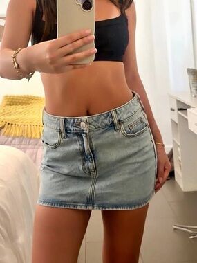 Pacsun Denim Mini Skirt Blue Waist 25